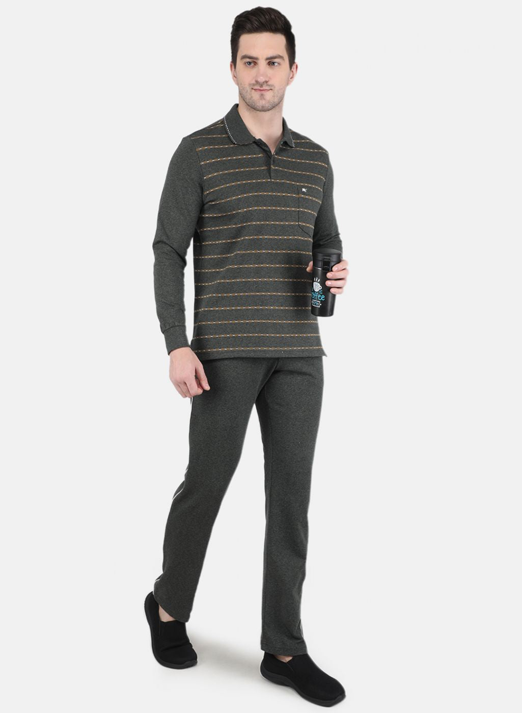 Men Olive Jaquard Tracksuit