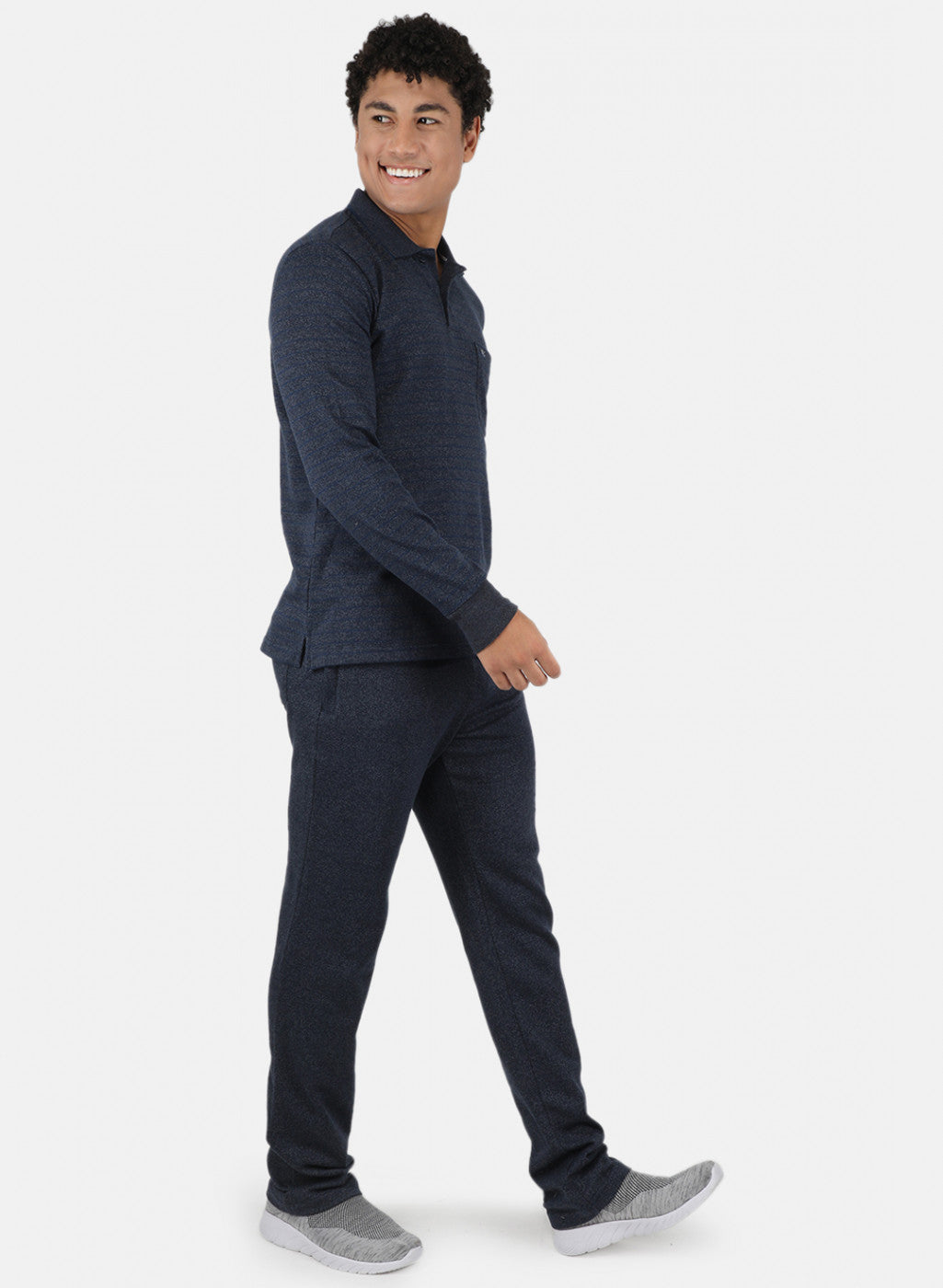 Men NAvy Blue Solid Tracksuit
