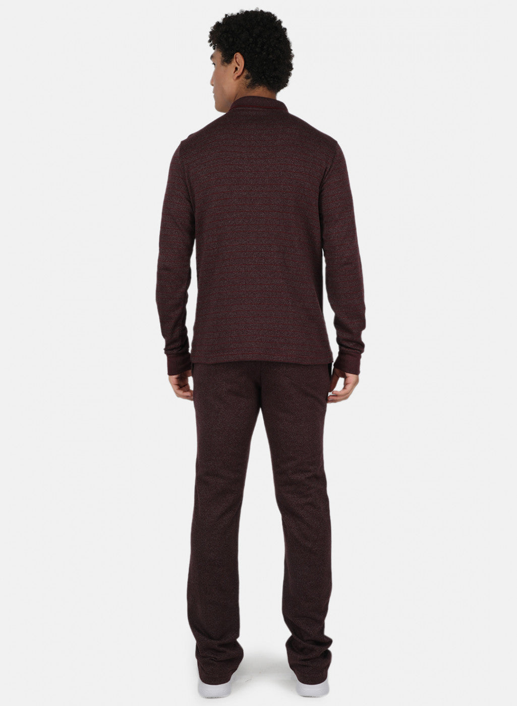Men Maroon Solid Tracksuit