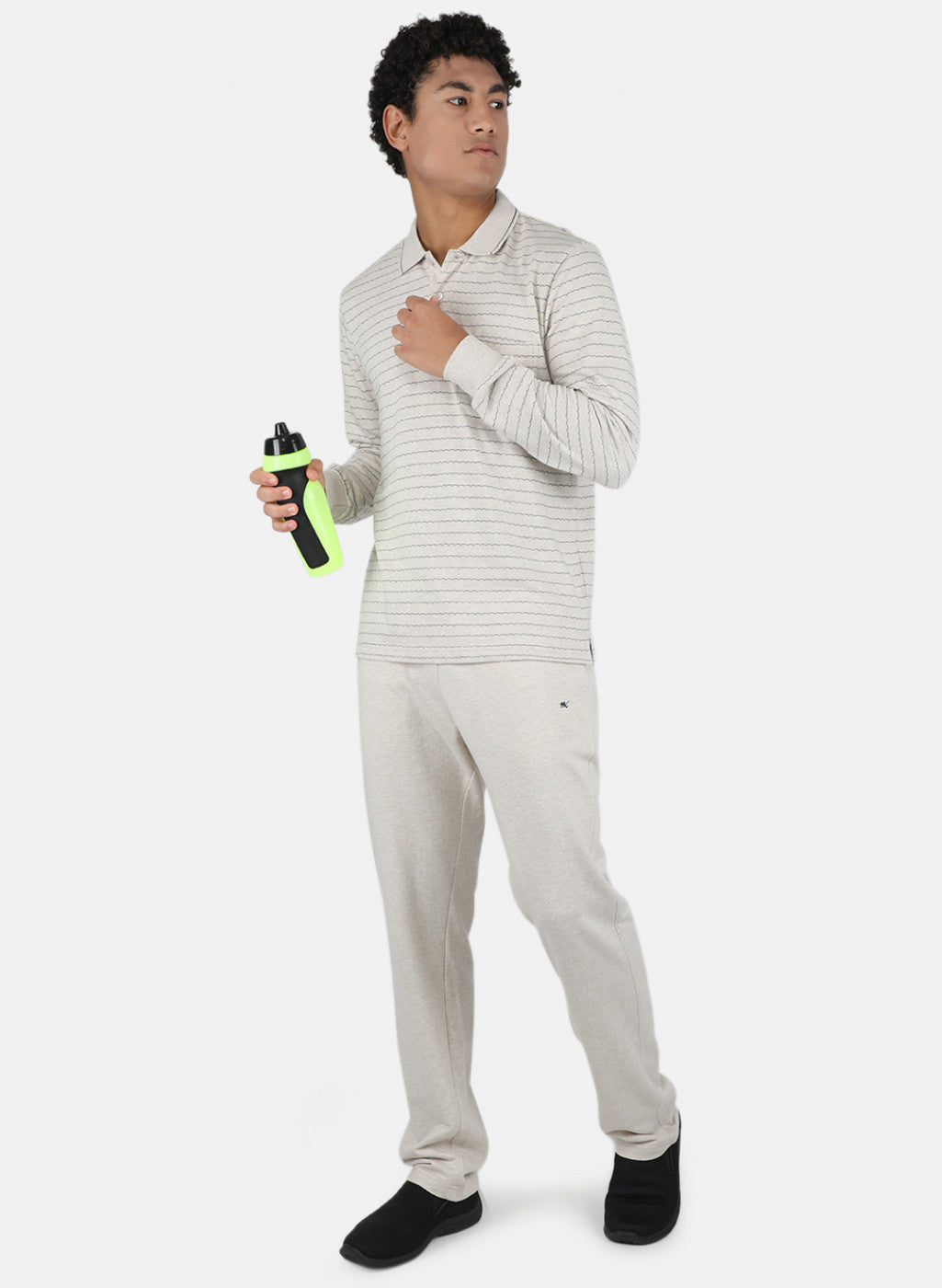 Men Beige Pre-winter Jaquard Tracksuit