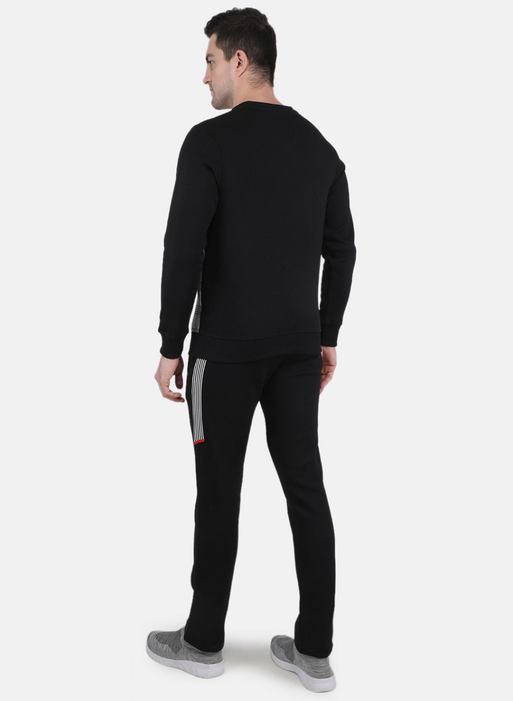 Men Black Printed Tracksuit