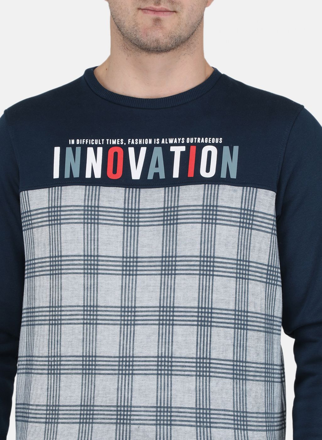 Men Blue Printed Tracksuit