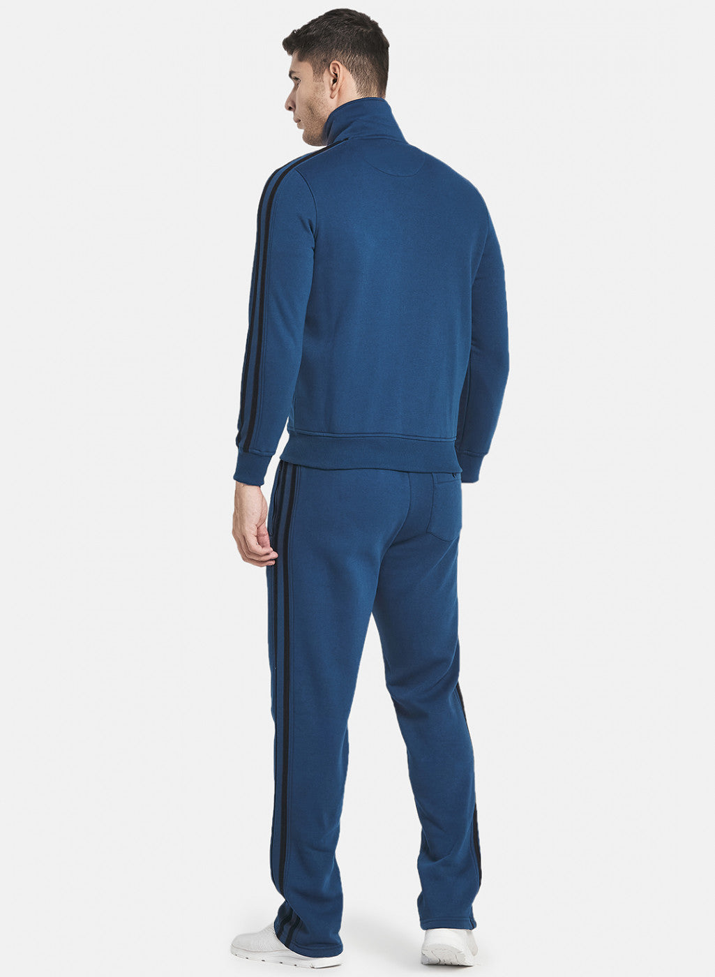 Men Teal Blue Tracksuit with Double piping on Sleeve