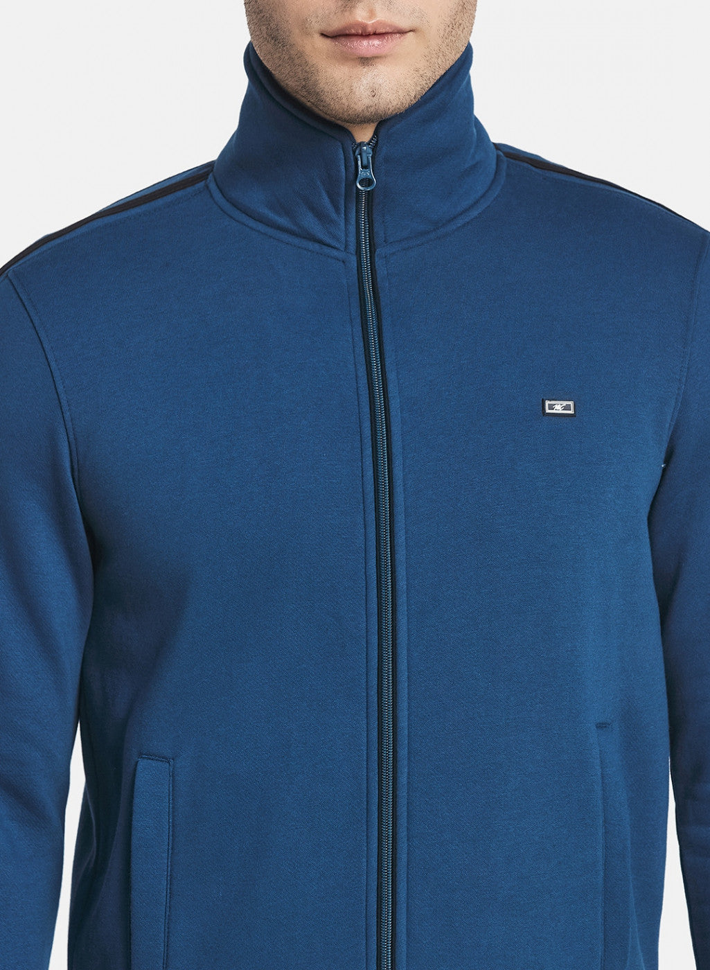 Men Teal Blue Tracksuit with Double piping on Sleeve