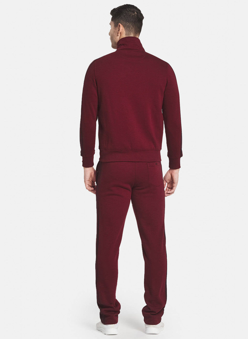 Men Maroon Tracksuit with Double piping on Sleeve