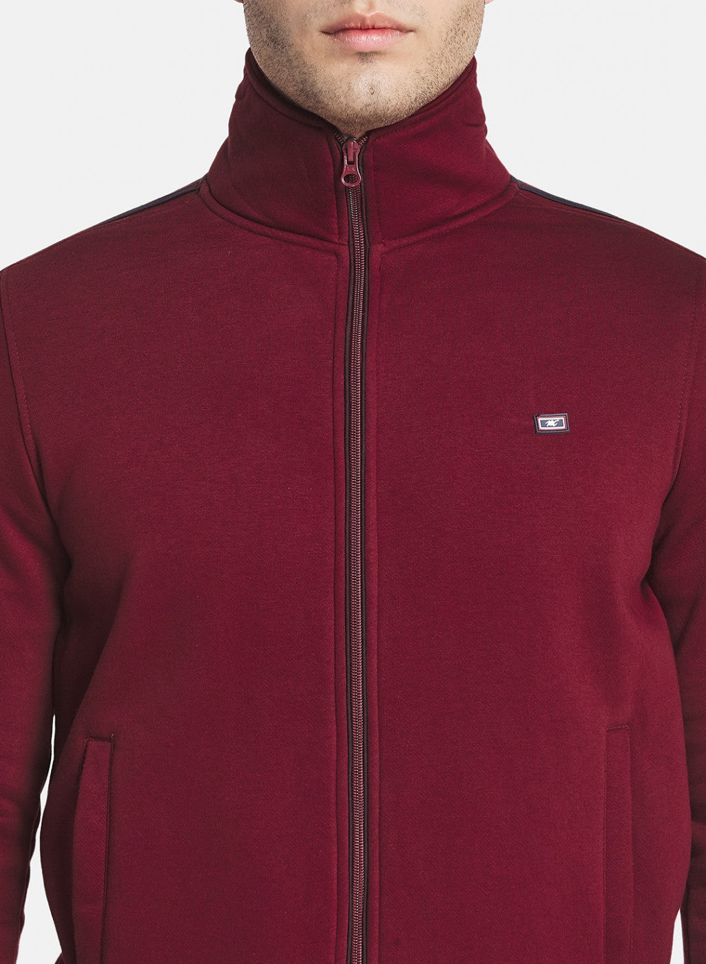 Men Maroon Tracksuit with Double piping on Sleeve