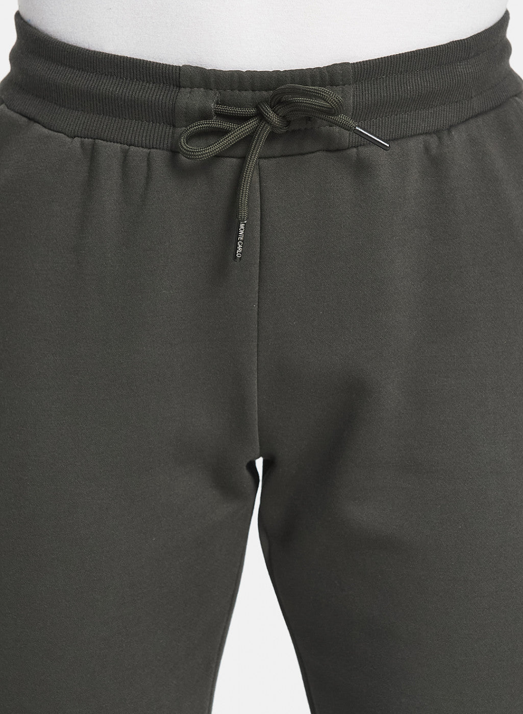 Men Olive Jaspe Fleece Tracksuit