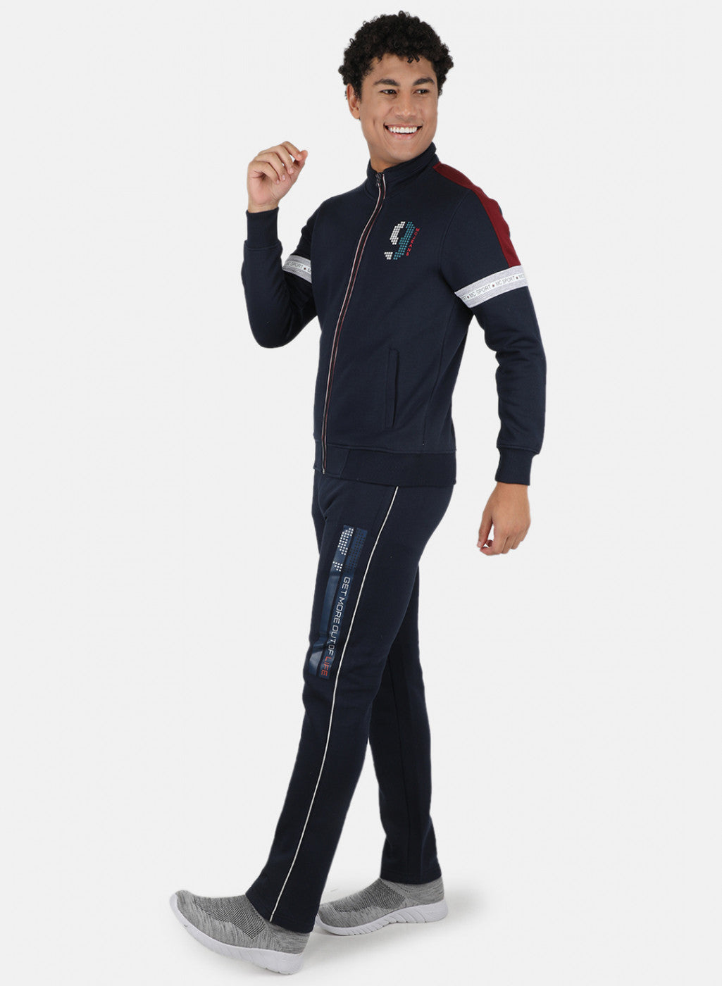 Men NAvy Blue Cut & Sew Tracksuit