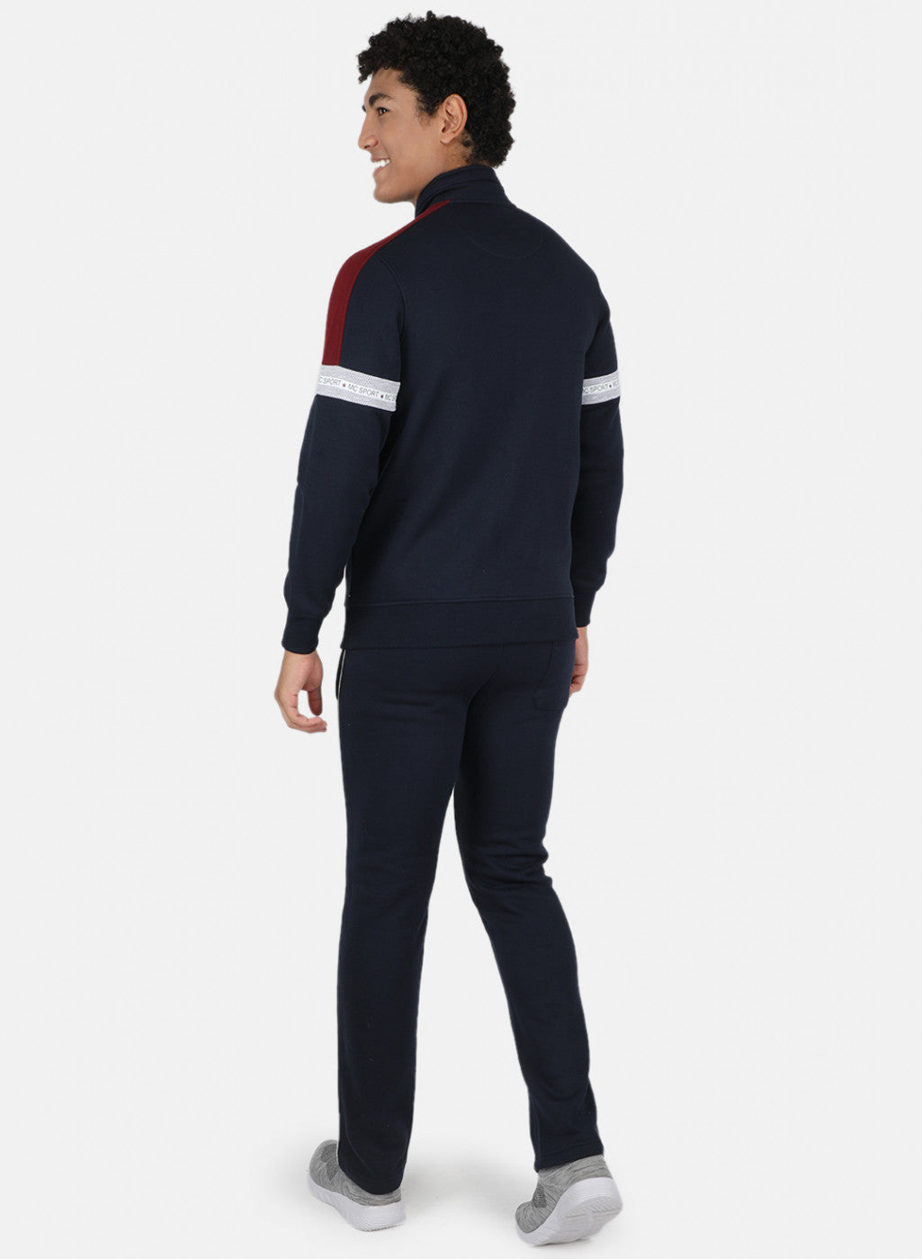 Men NAvy Blue Cut & Sew Tracksuit