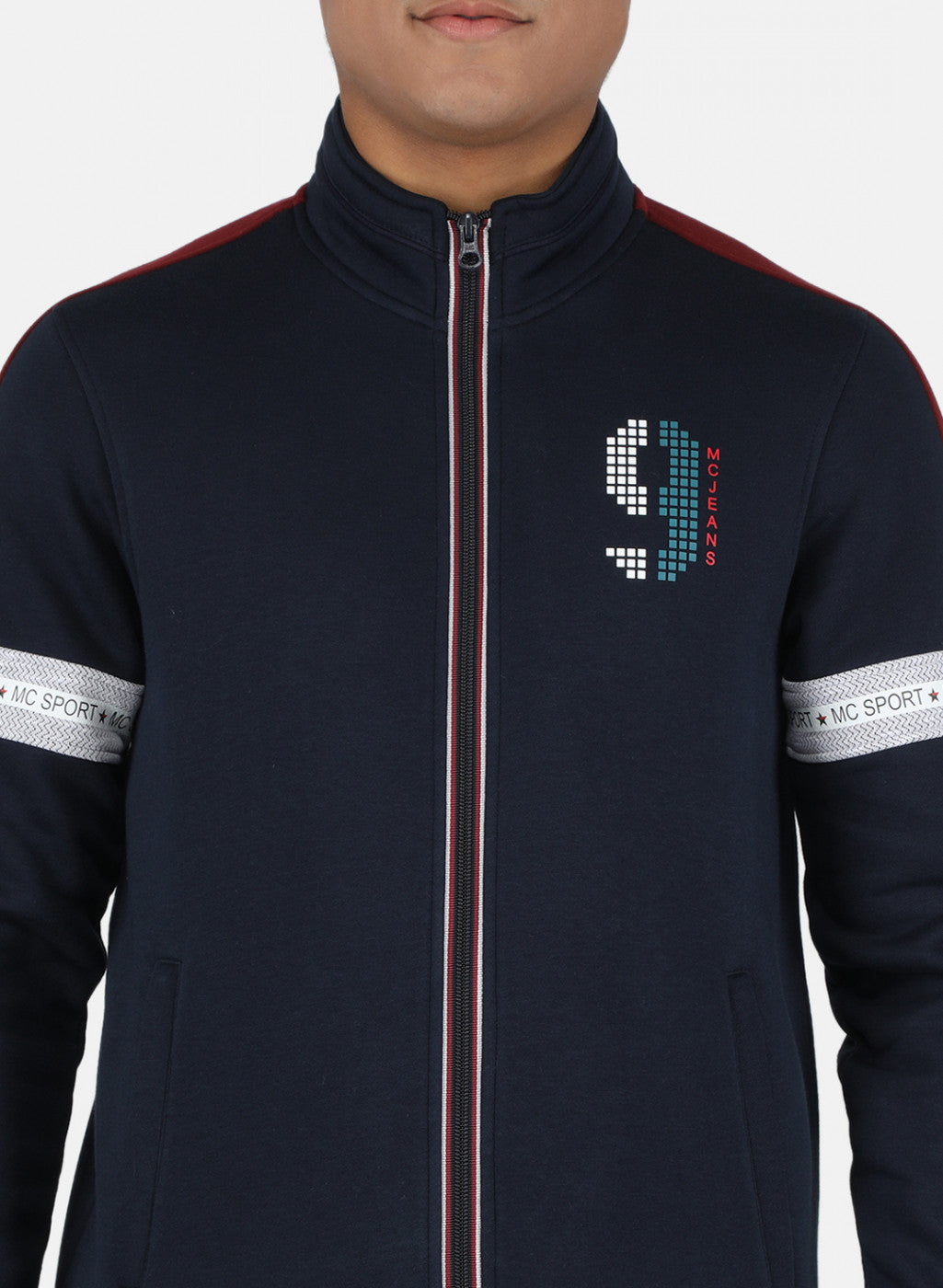 Men NAvy Blue Cut & Sew Tracksuit