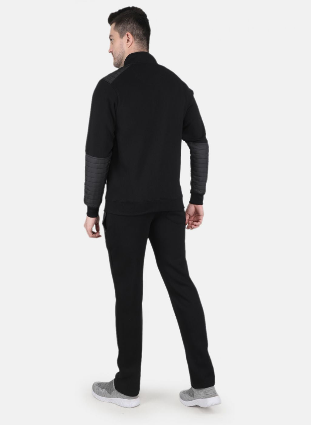 Men Black Solid Tracksuit