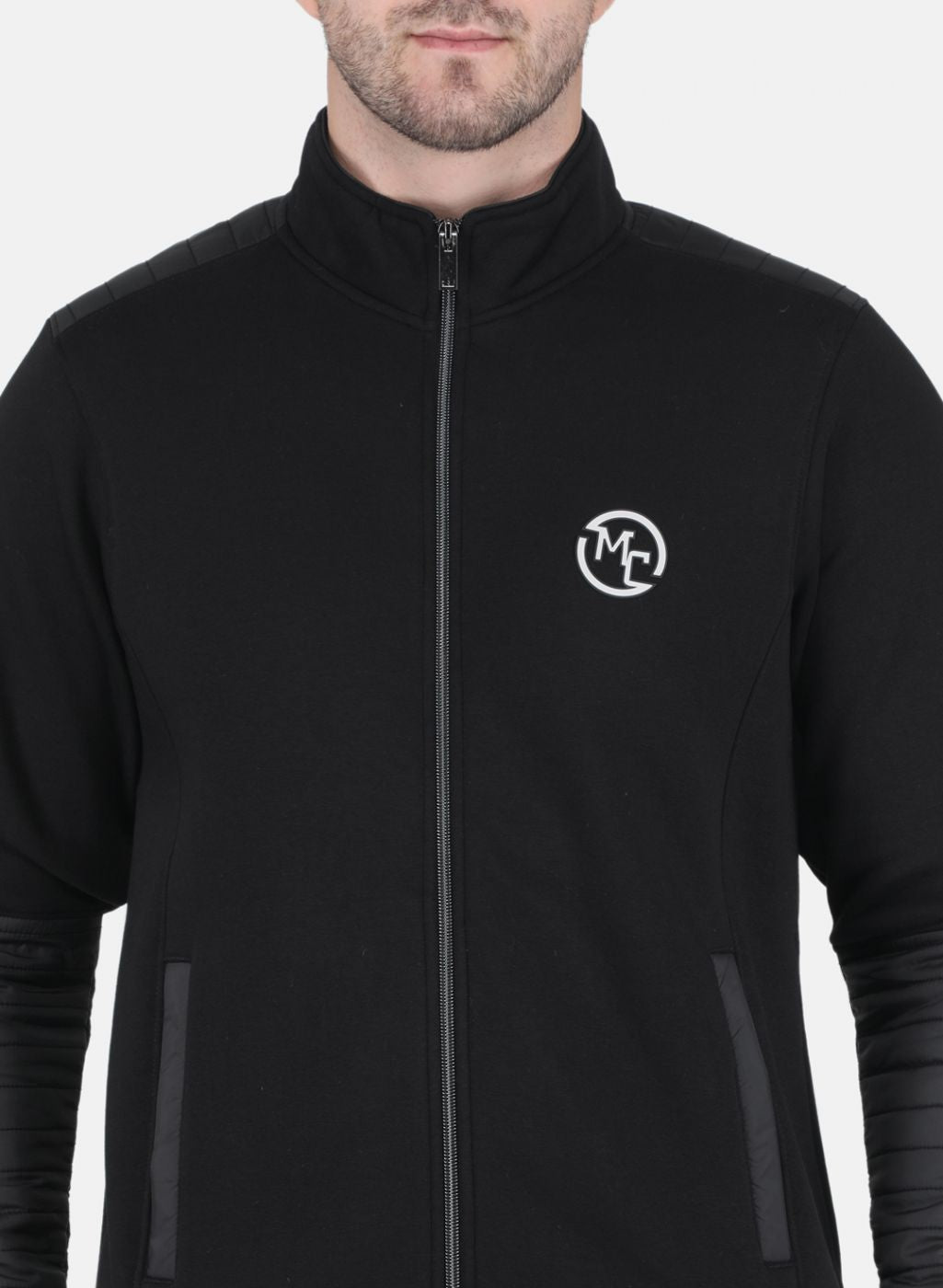 Men Black Solid Tracksuit