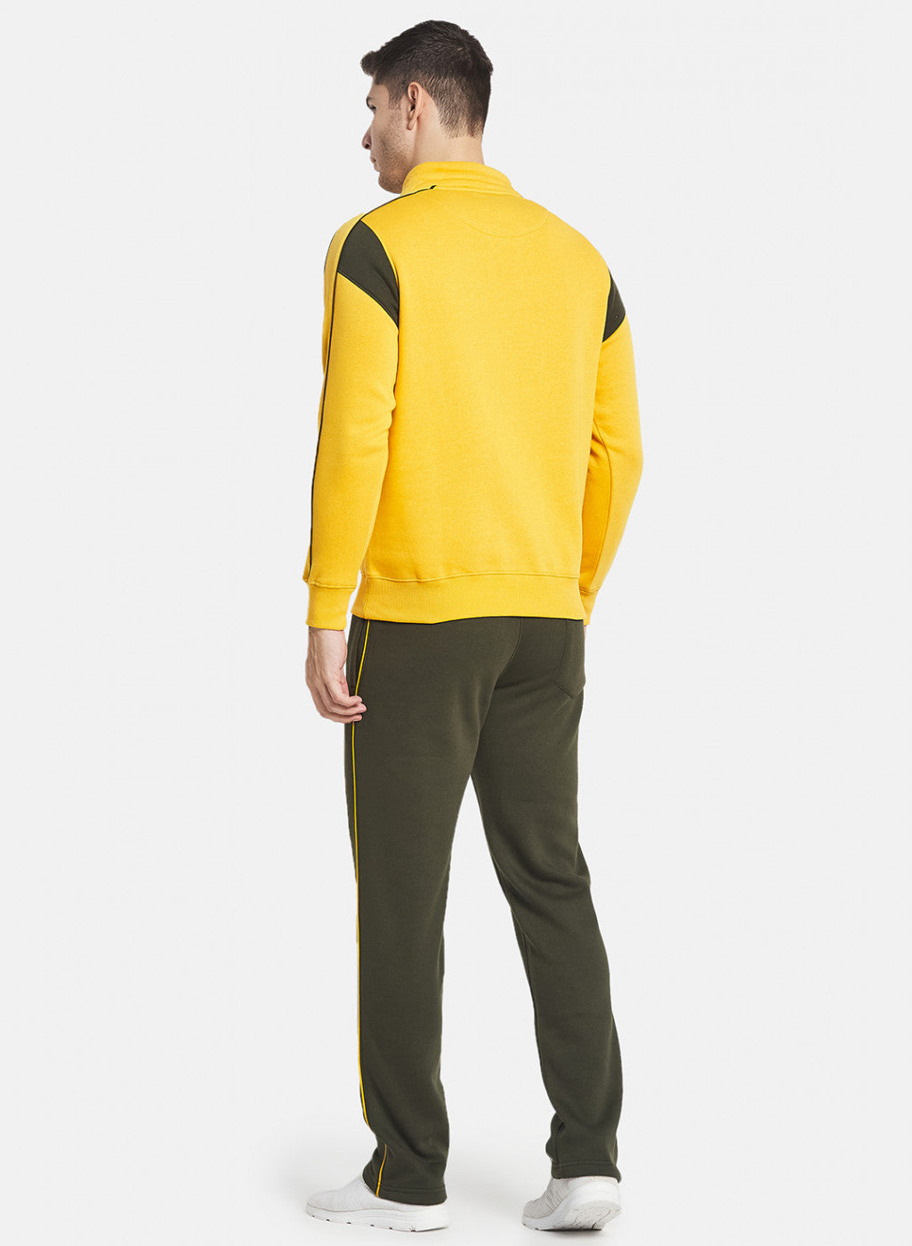 Men Mustard Cut & Sew Tracksuit