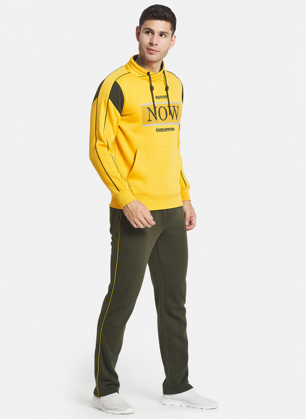 Men Mustard Cut & Sew Tracksuit