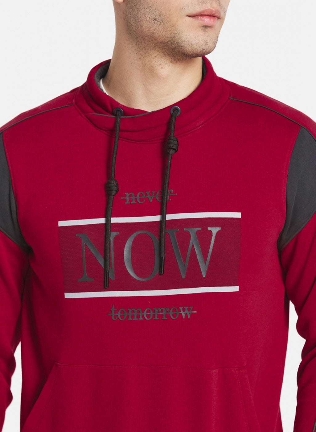 Men Red Cut & Sew Tracksuit