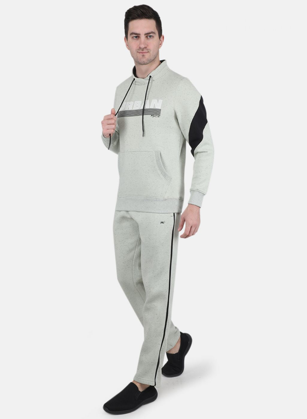 Men Green Printed Tracksuit