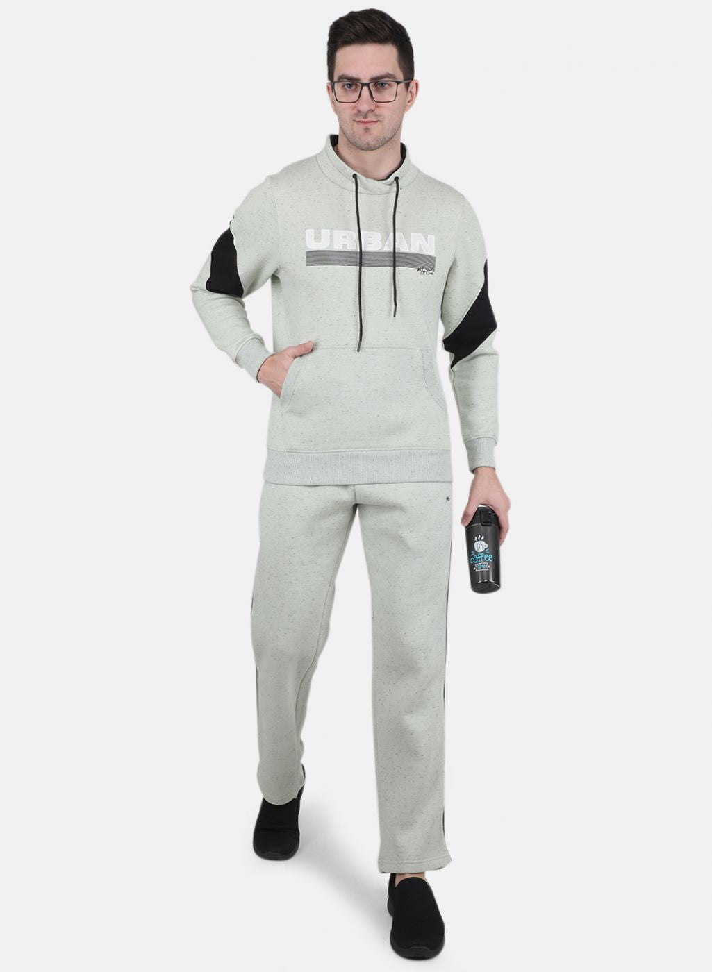 Men Green Printed Tracksuit