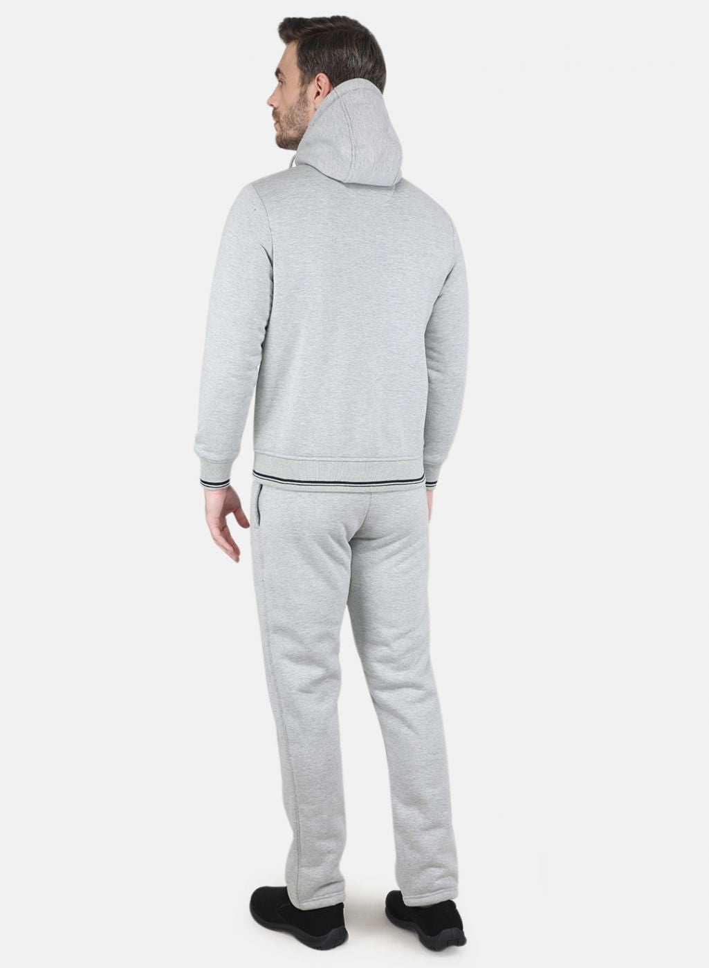 Men Grey Solid Tracksuit