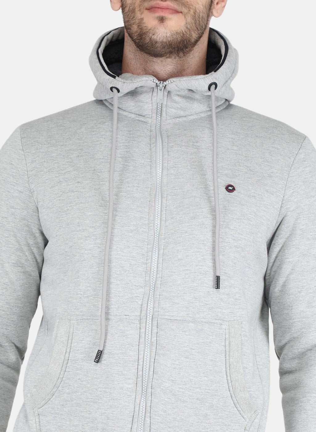 Men Grey Solid Tracksuit