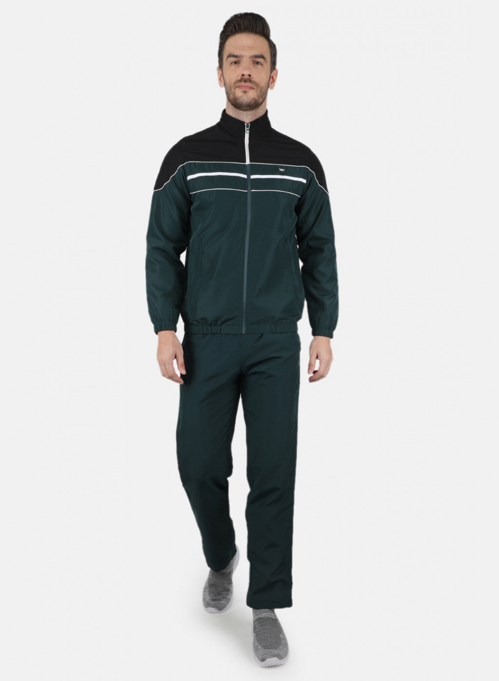 Men Green Light Weight Cut & Sew Tracksuit