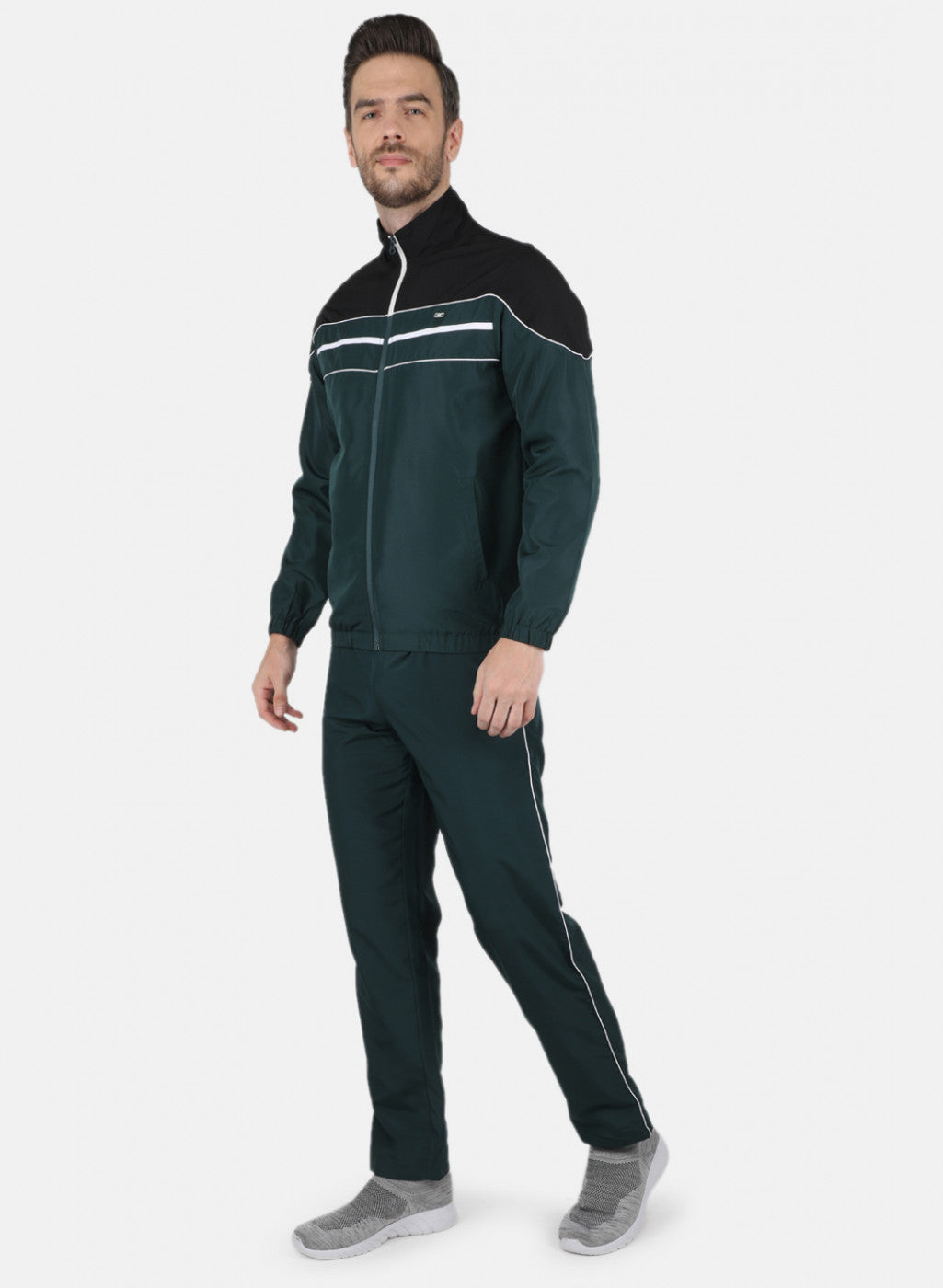 Men Green Light Weight Cut & Sew Tracksuit