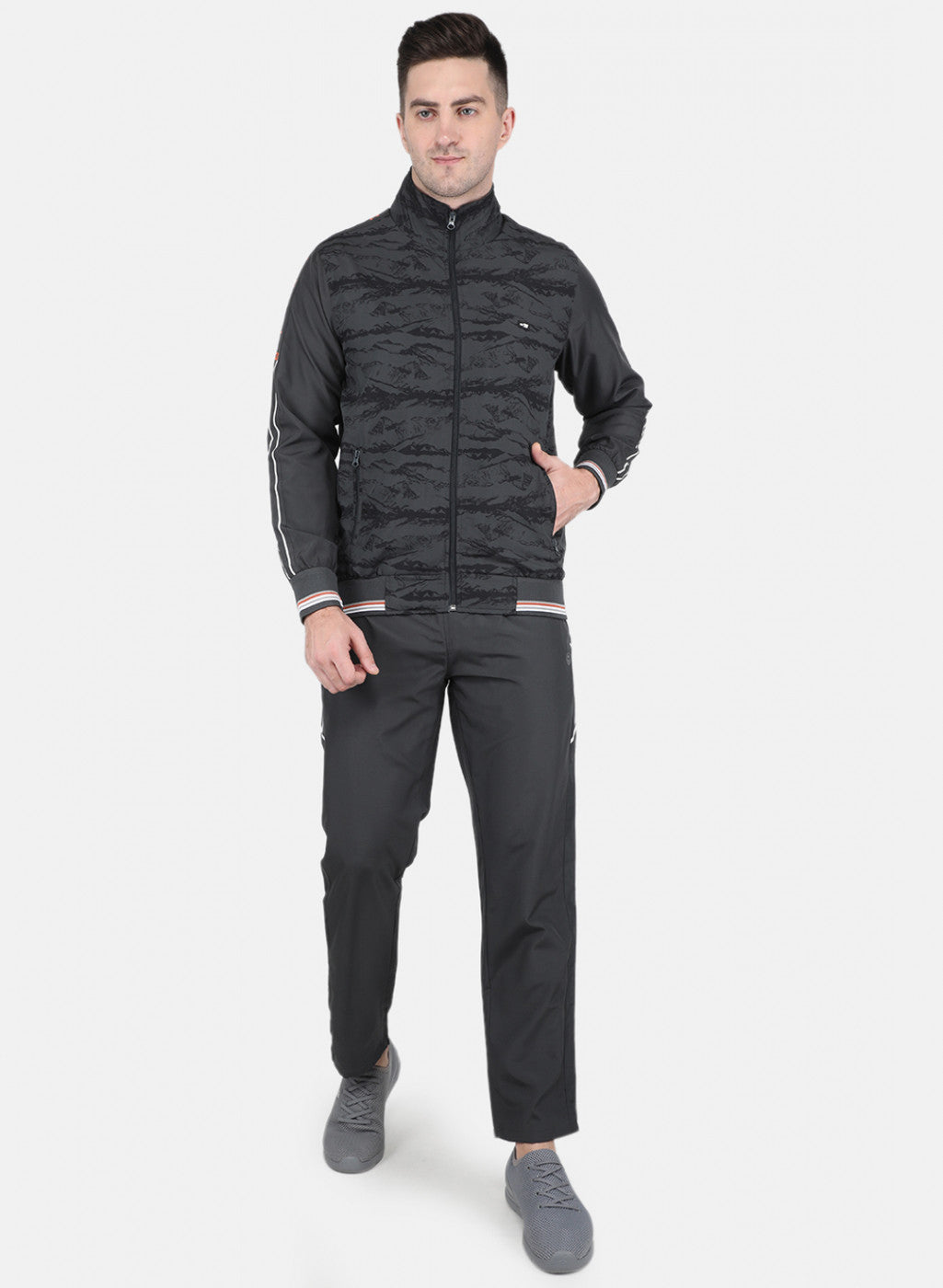 Carlos Dark Grey Standard Fit Men's Tracksuit Set - 85209
