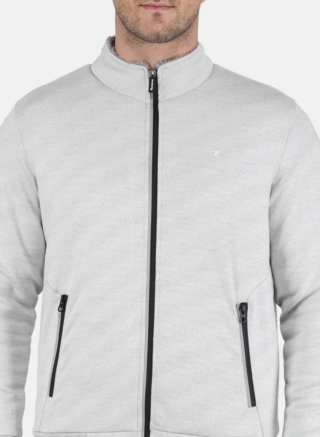 Men Grey Solid Tracksuit