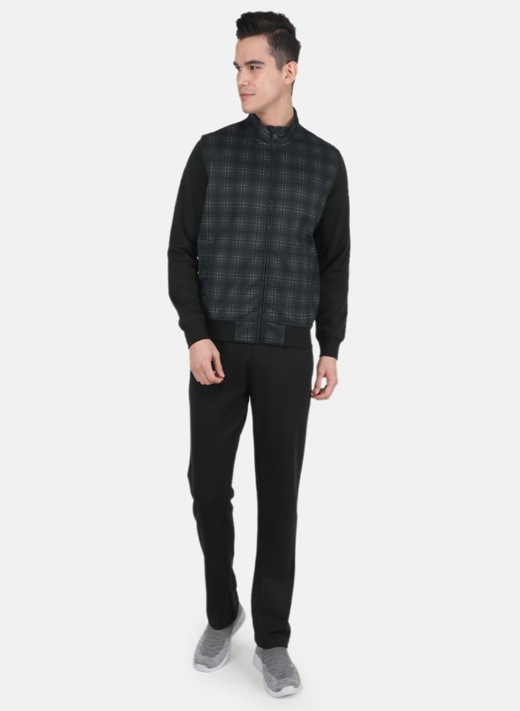 Men Olive Check Tracksuit