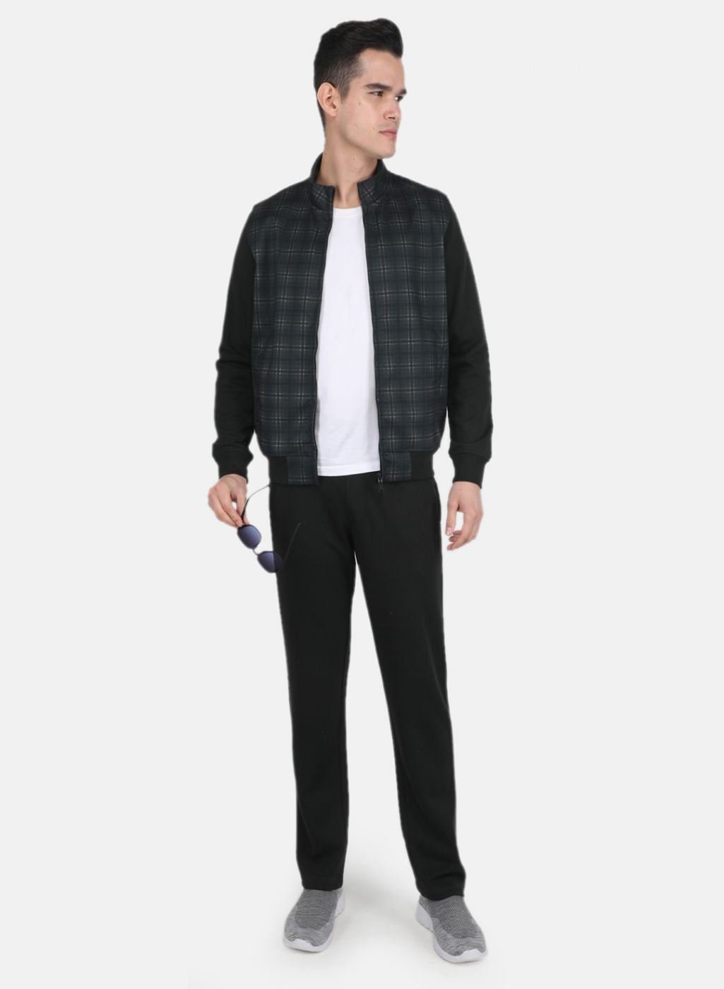 Men Olive Check Tracksuit