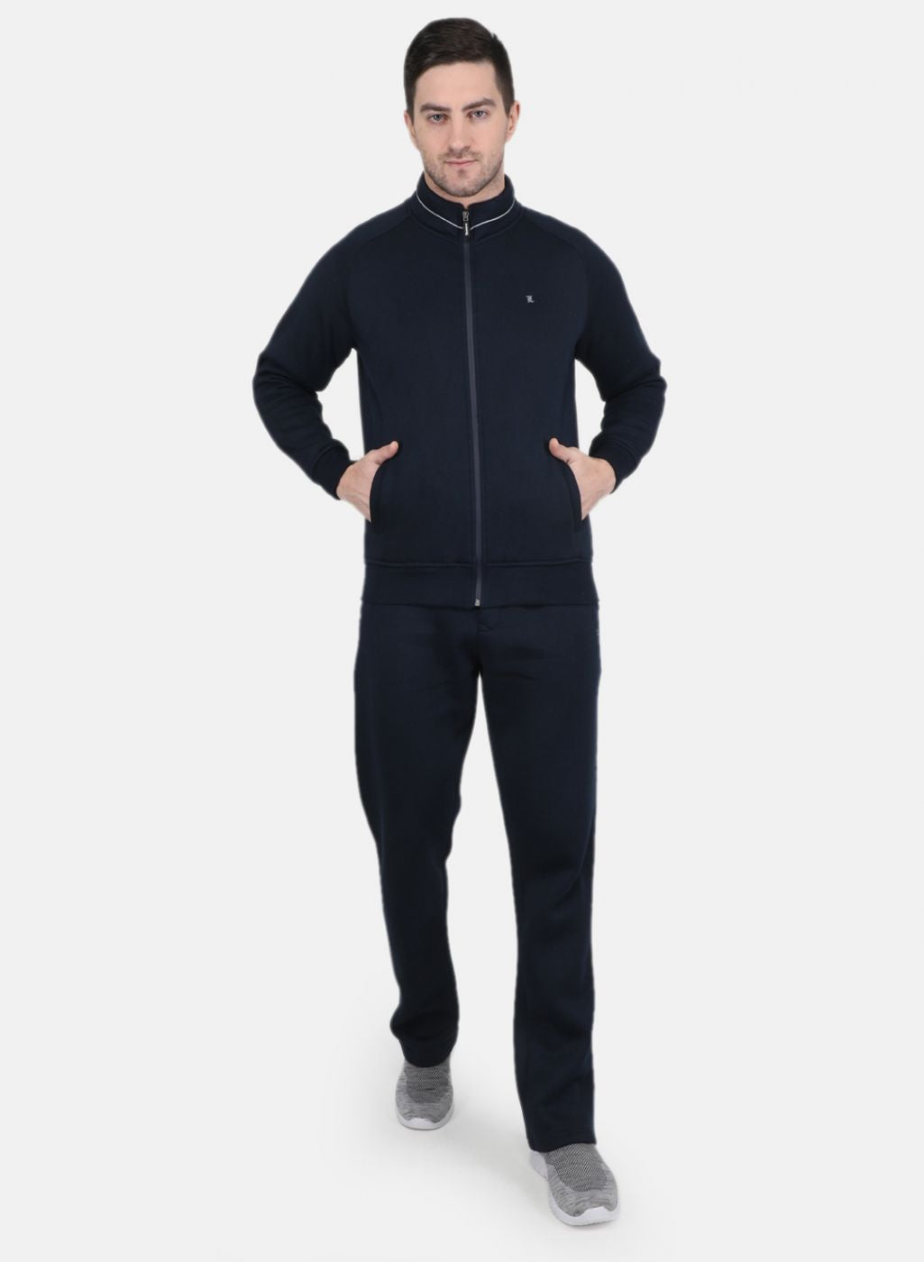 Men NAvy Blue Solid Tracksuit