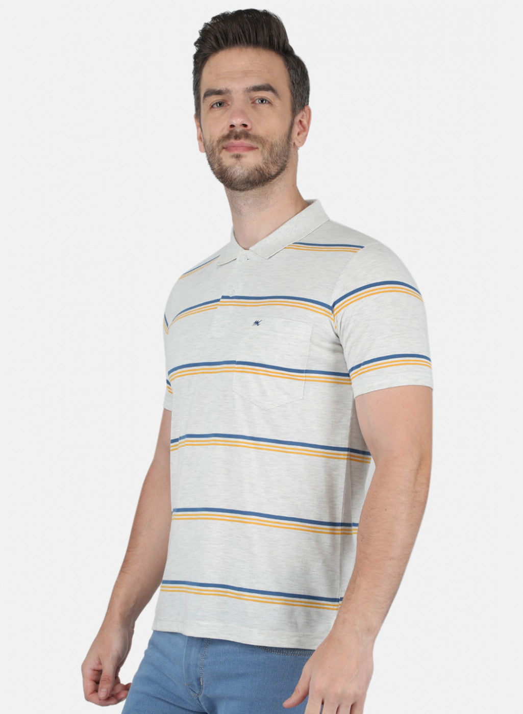Men Grey Stripe T-Shirt