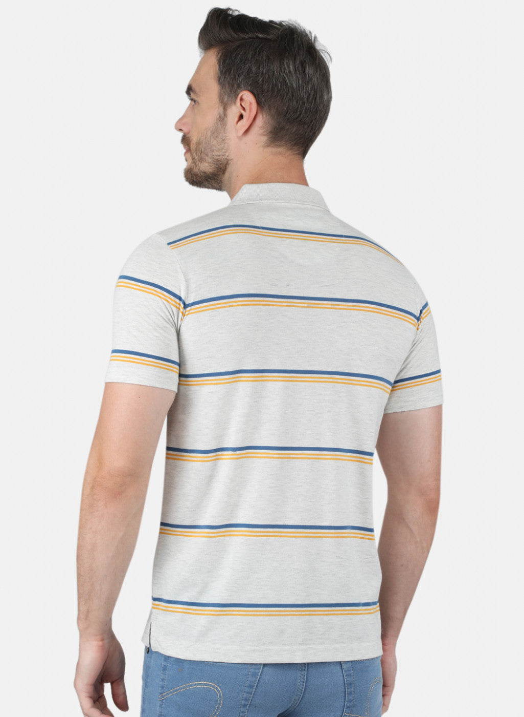 Men Grey Stripe T-Shirt