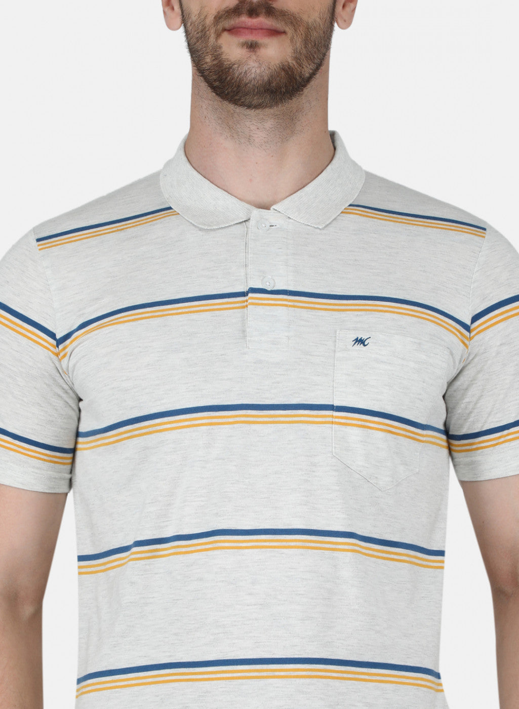 Men Grey Stripe T-Shirt