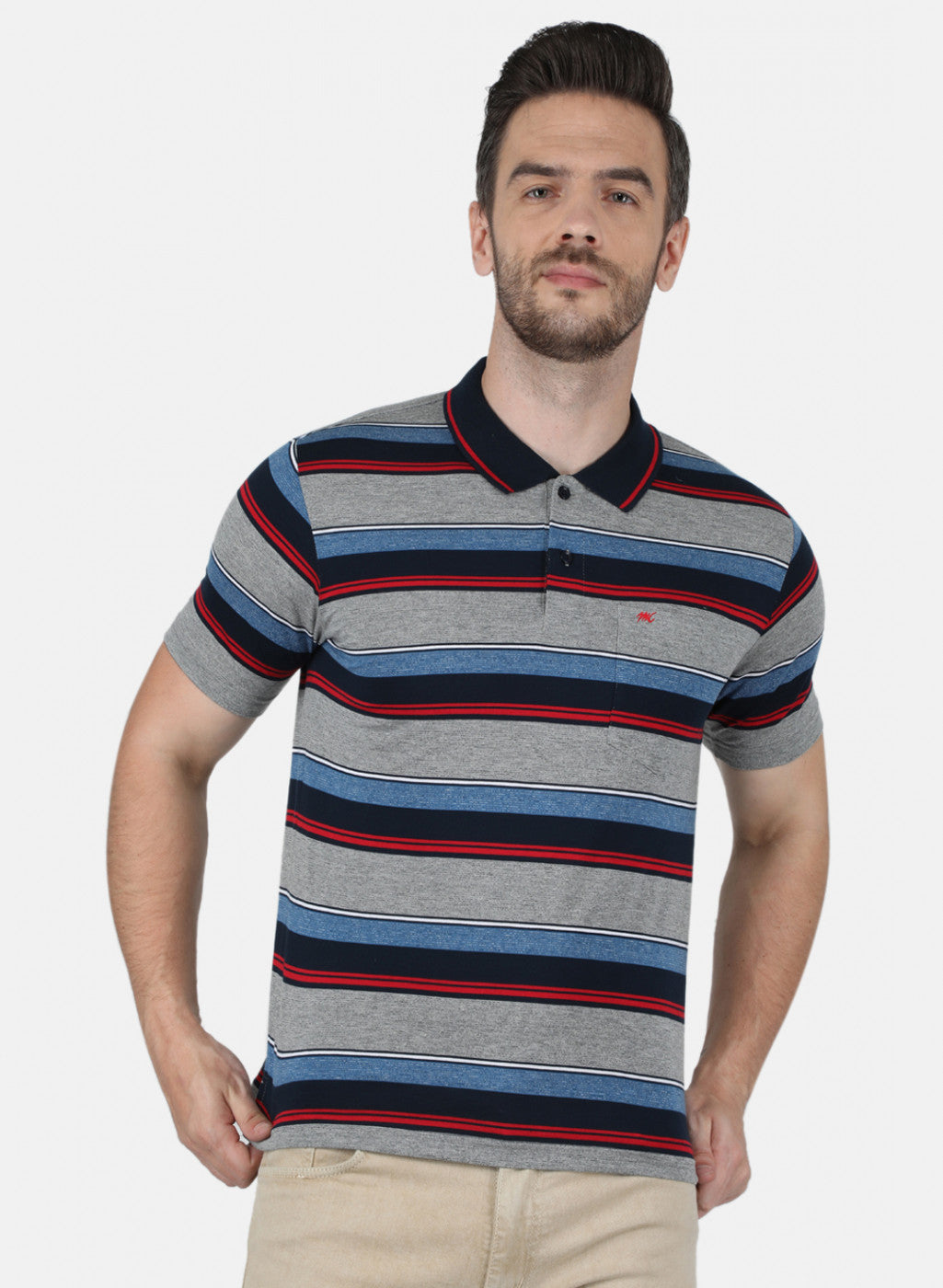 Men Blue Stripe T-Shirt