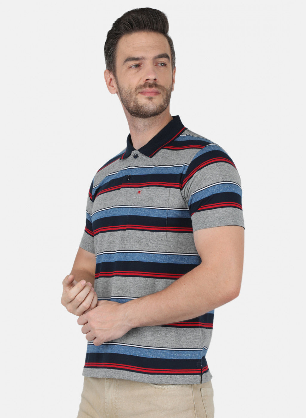Men Blue Stripe T-Shirt