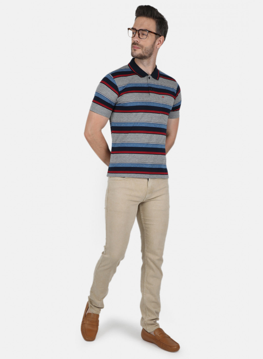 Men Blue Stripe T-Shirt