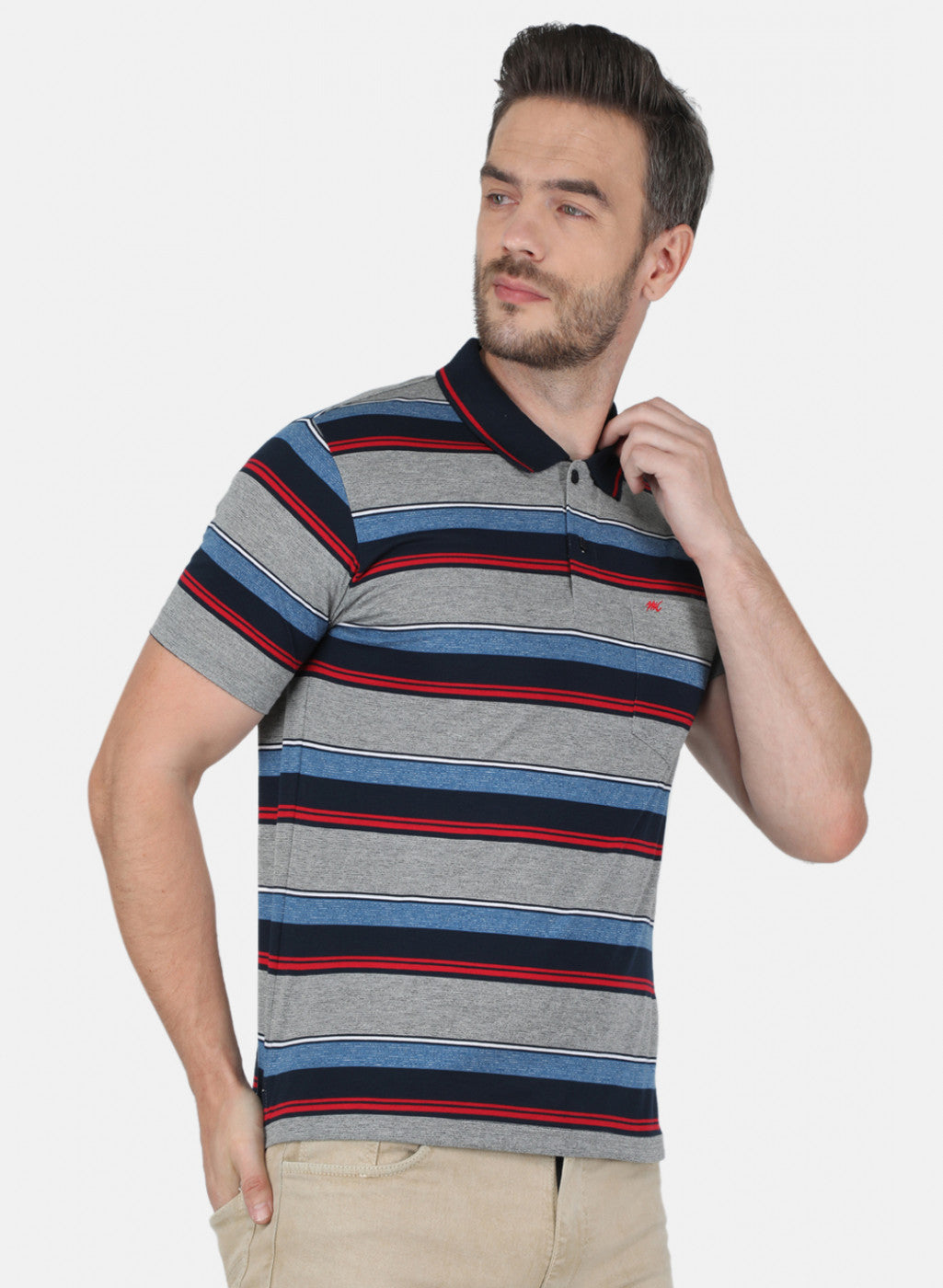 Men Blue Stripe T-Shirt