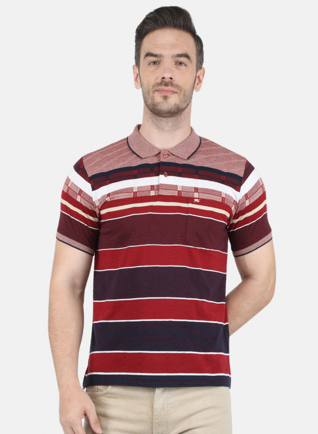 Men Maroon Solid T-Shirt