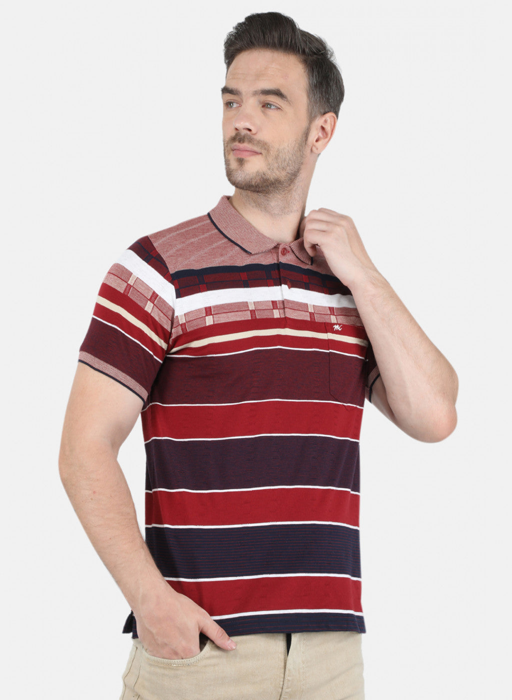 Men Maroon Solid T-Shirt