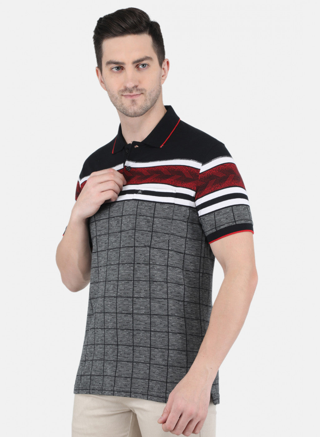 Men Black Stripe T-Shirt