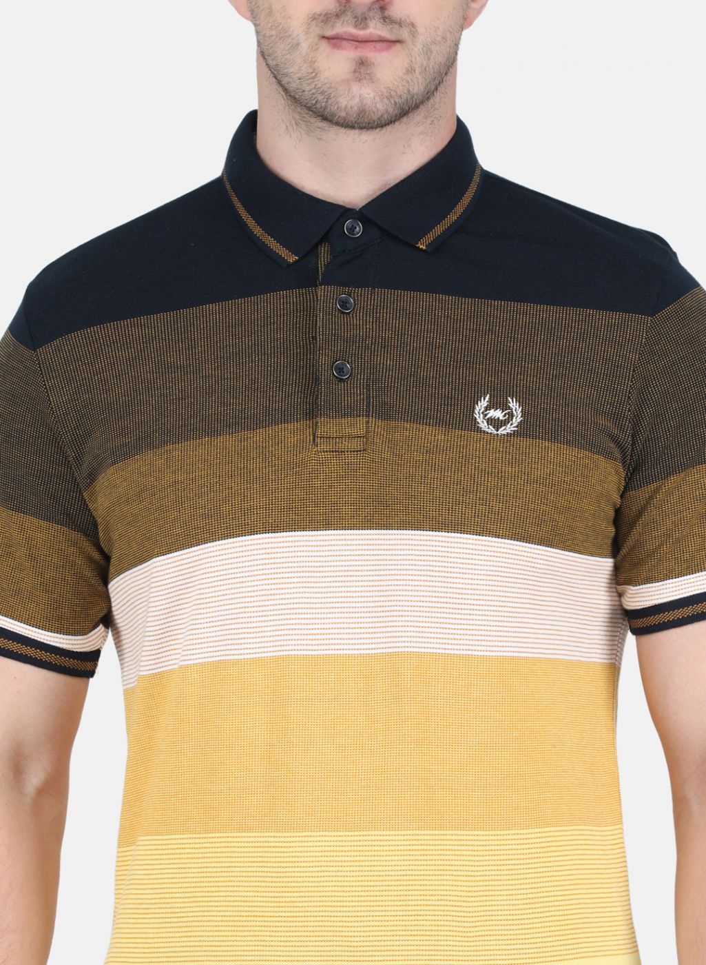 Men Mustard Stripe T-Shirt