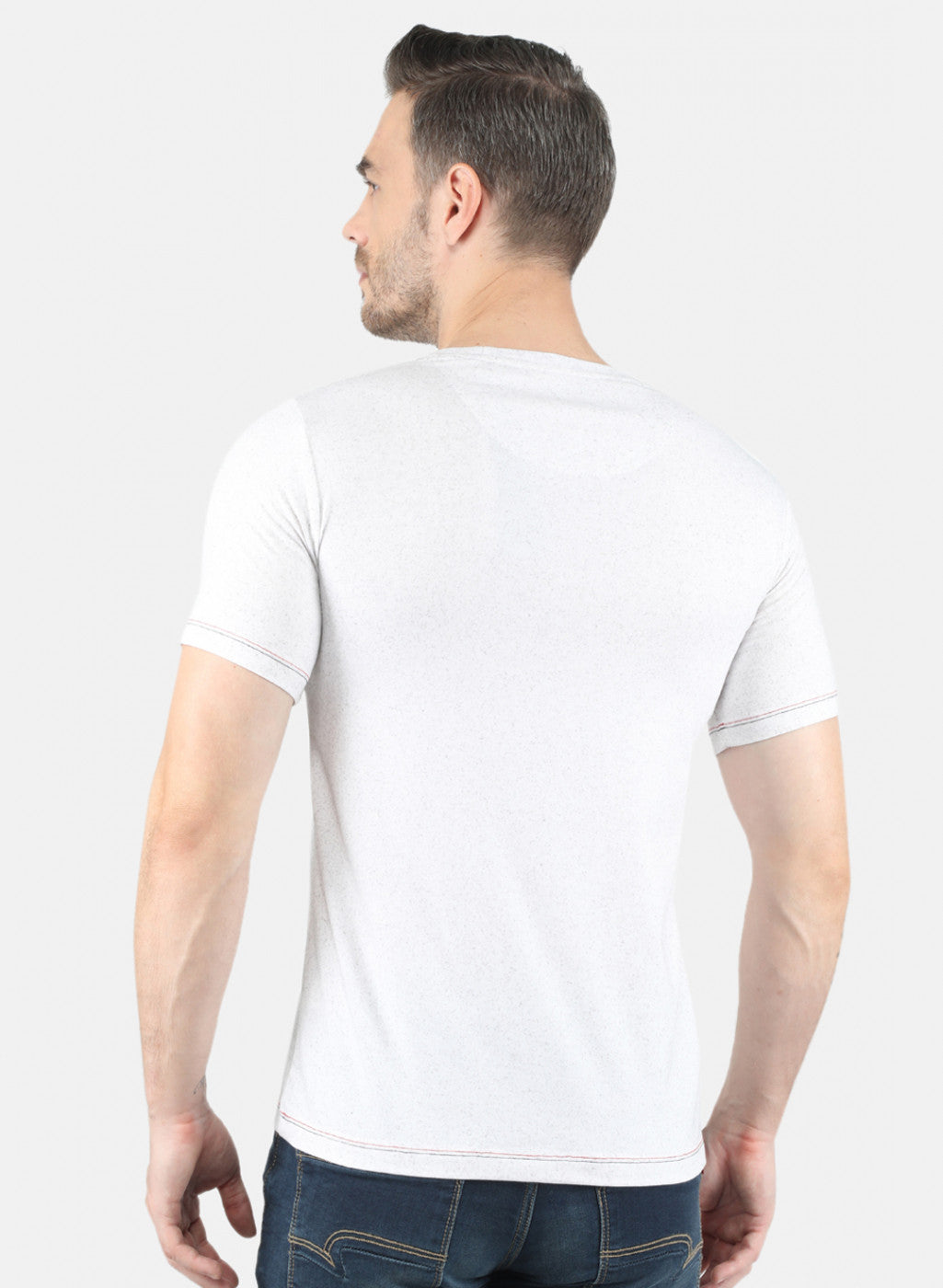Men Off White Printed T-Shirt