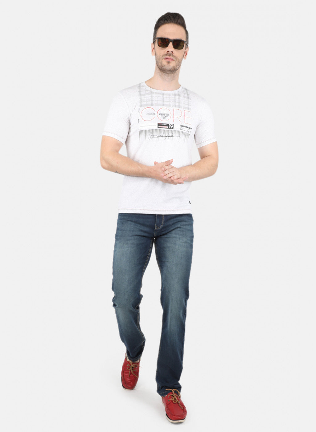 Men Off White Printed T-Shirt