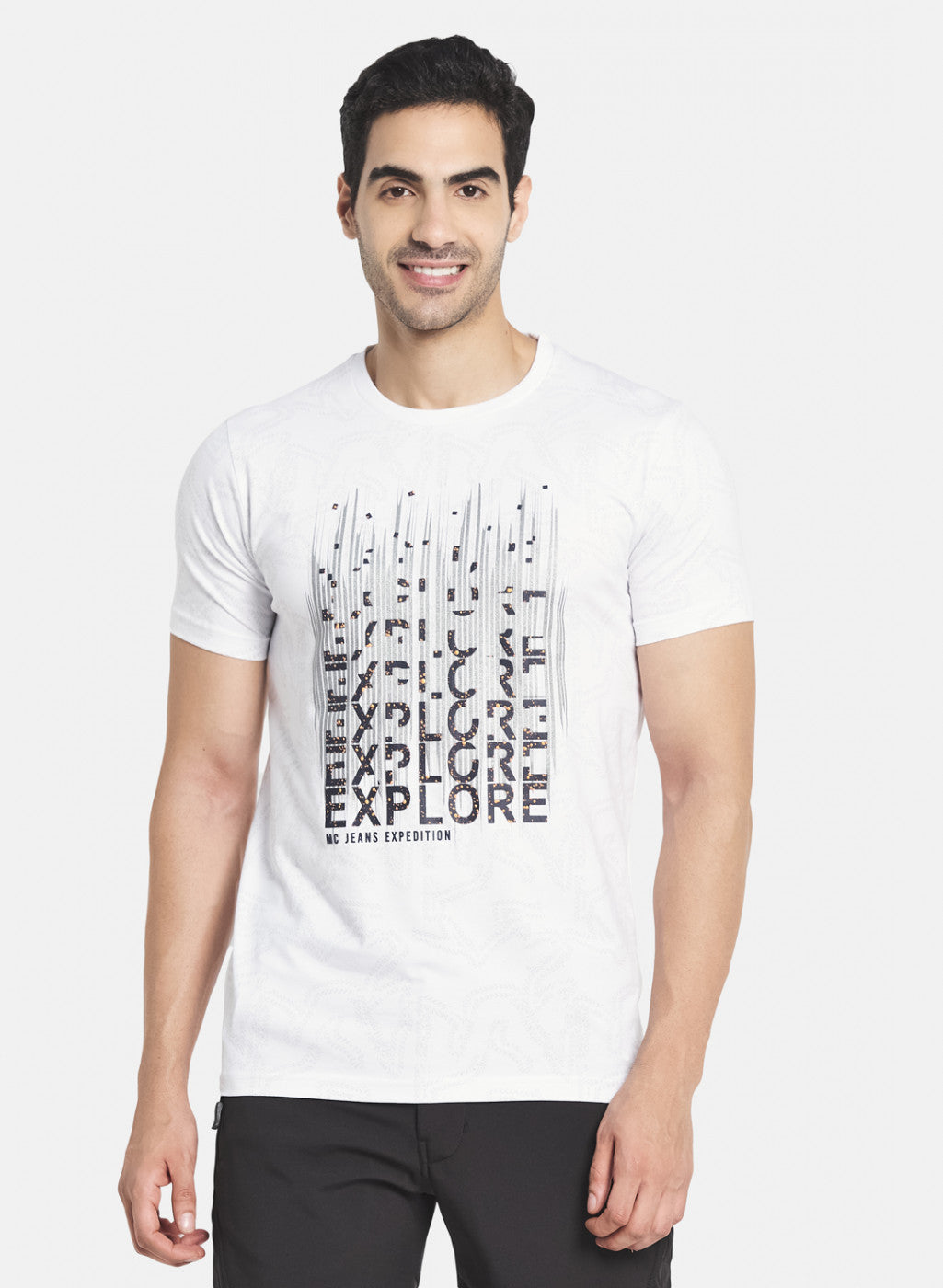 Men White Stripe T-Shirt