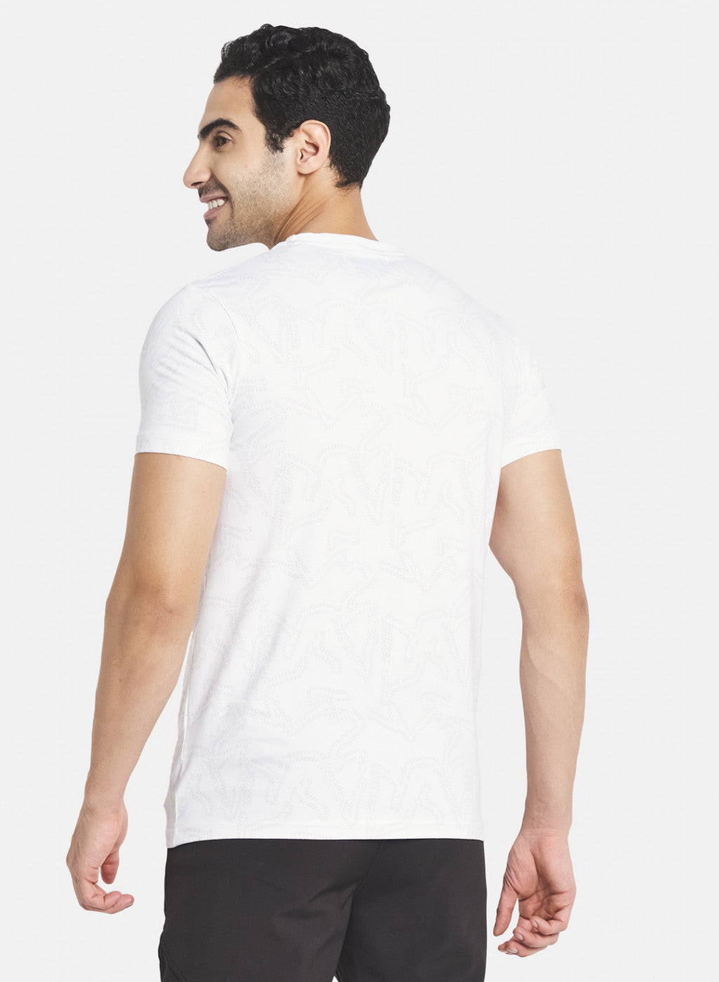 Men White Stripe T-Shirt