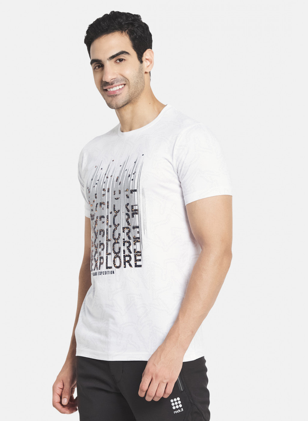 Men White Stripe T-Shirt