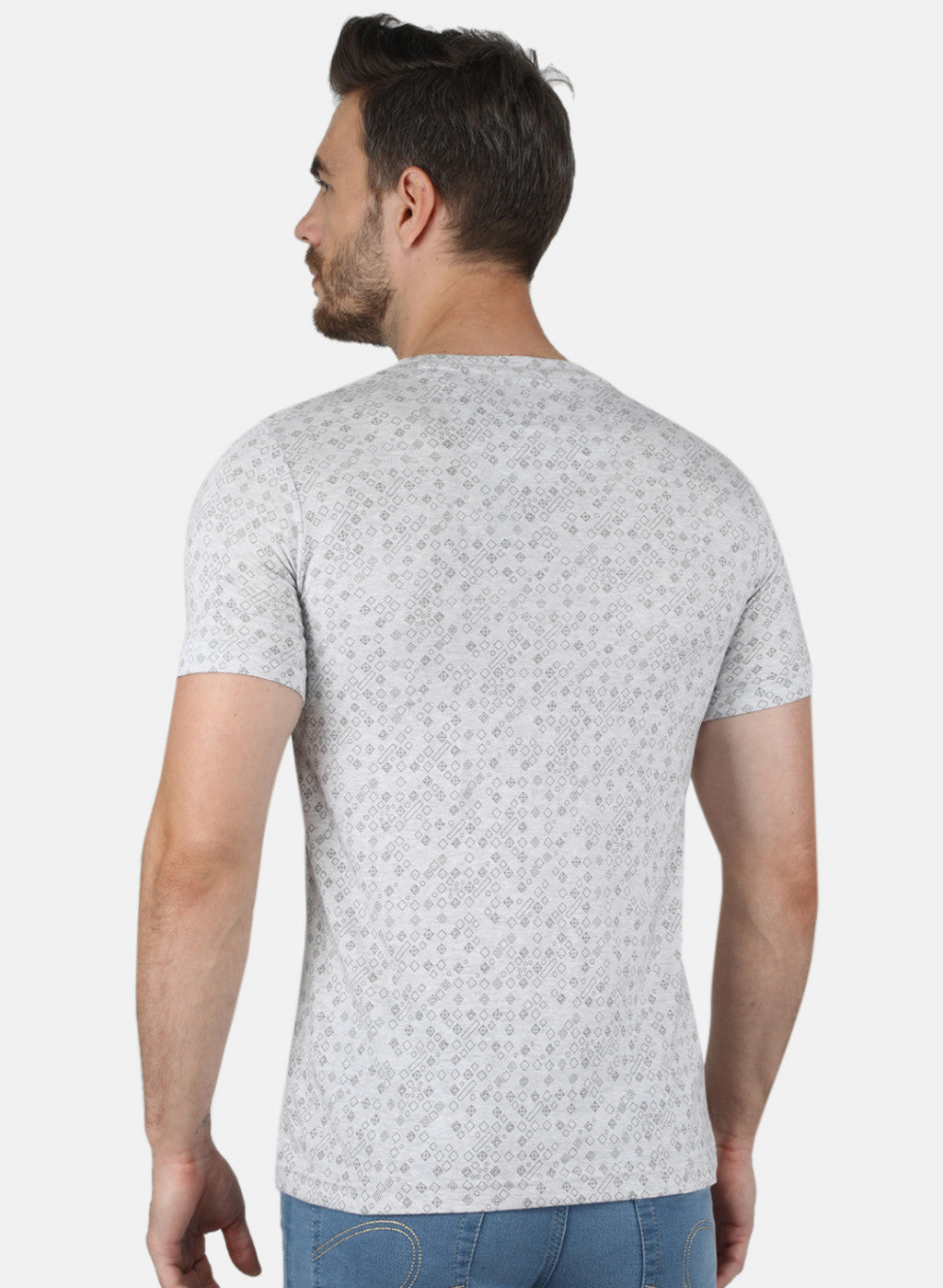 Men Grey Printed T-Shirt