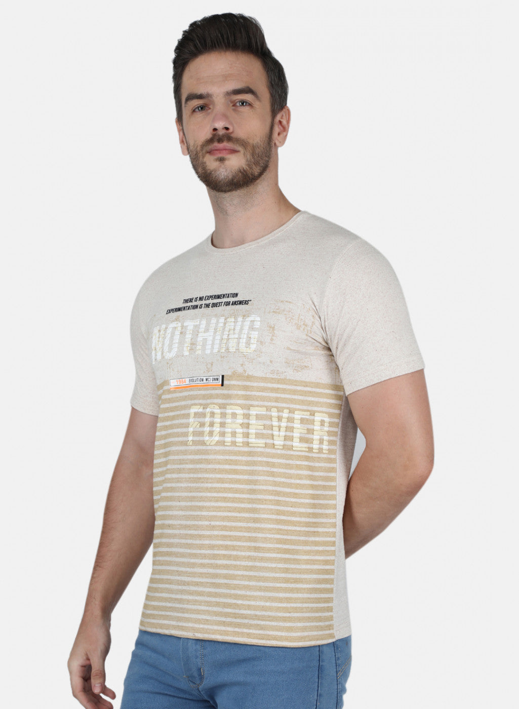 Men Beige Printed T-Shirt