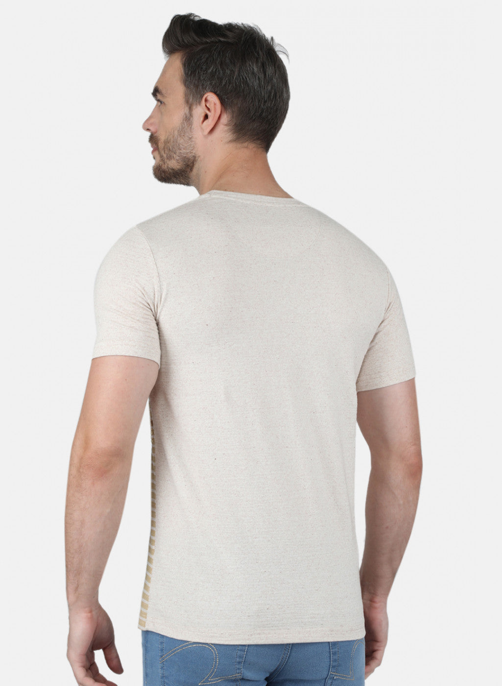 Men Beige Printed T-Shirt