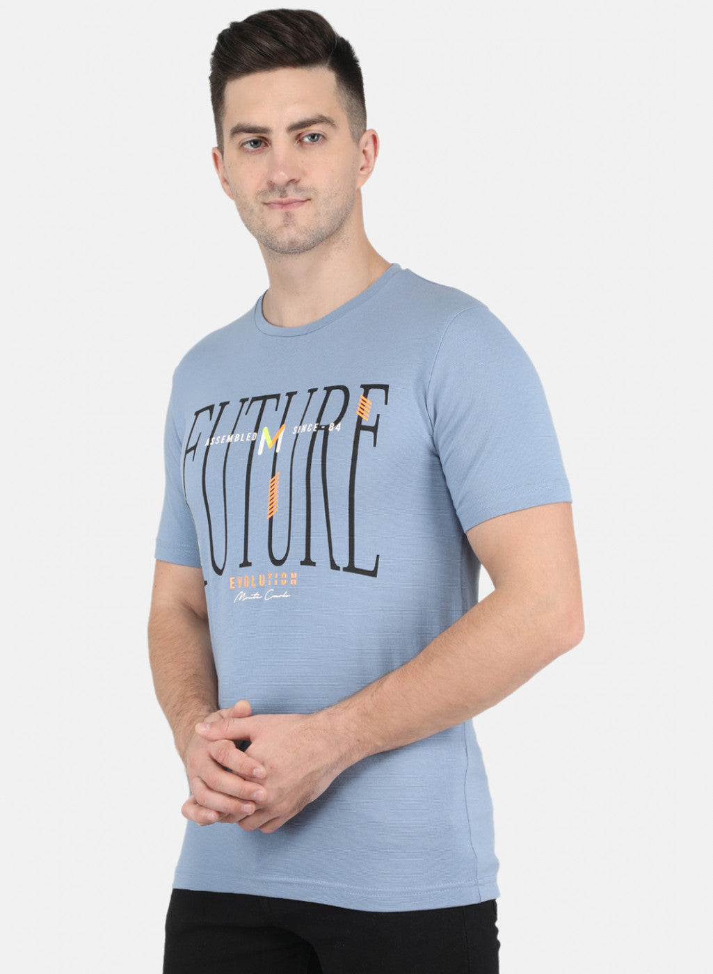 Men Blue Stripe T-Shirt